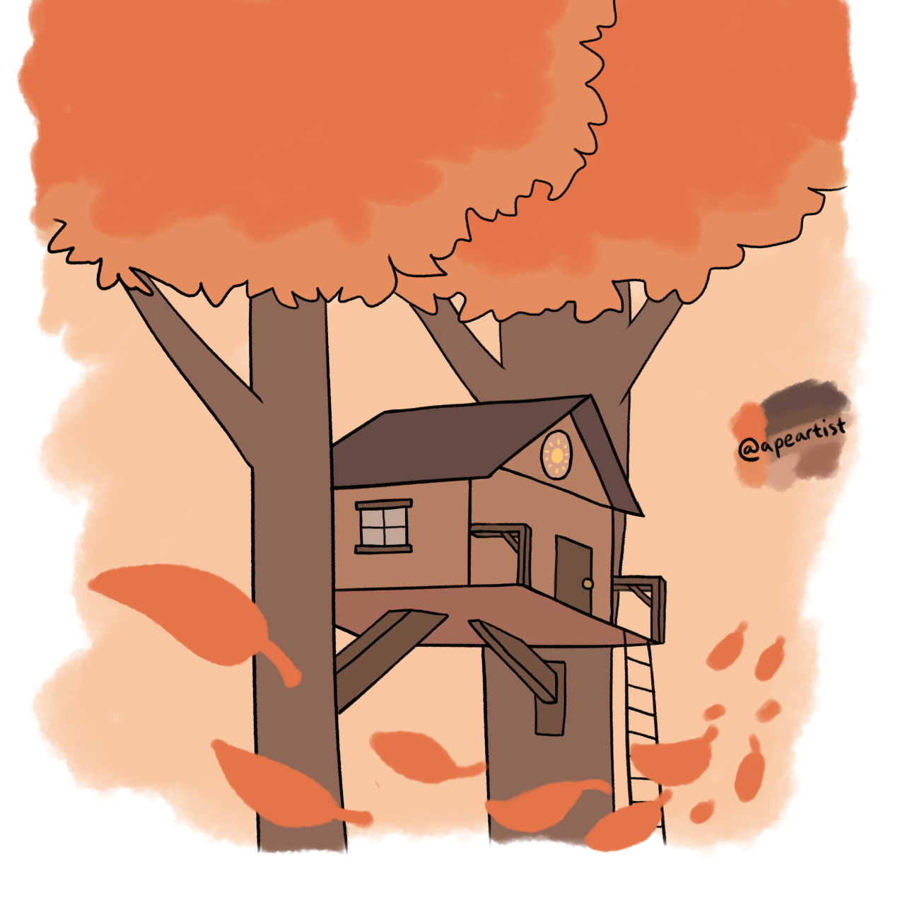peachtober day 6+7 fall+treehouse